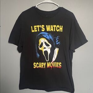Scream Ghost Face Large Let’s Watch Scary Movies Graphic t Shirt horror